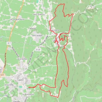 Itinéraire Provence-Sablet à Seguret, distance, dénivelé, altitude, carte, profil, trace GPS
