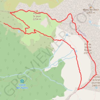 Itinéraire Pointe de la Grande Journée en traversée depuis l'Aulp des Tours, distance, dénivelé, altitude, carte, profil, trace GPS