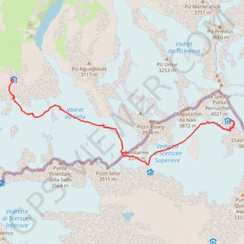 Itinéraire Marco e Rosa, distance, dénivelé, altitude, carte, profil, trace GPS