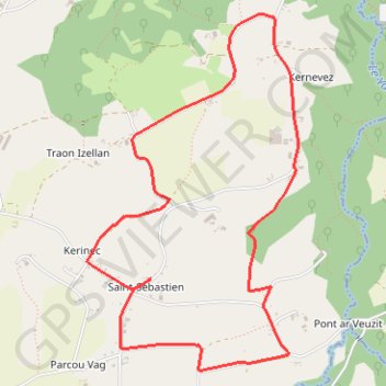 Itinéraire Circuit de la chapelle Saint-Sébastien - Plestin-les-Grèves, distance, dénivelé, altitude, carte, profil, trace GPS