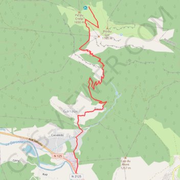Itinéraire Tour Cagire-Burat etape 1, distance, dénivelé, altitude, carte, profil, trace GPS