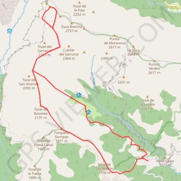 Itinéraire La Suca depuis Escuaín, distance, dénivelé, altitude, carte, profil, trace GPS
