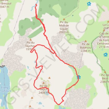 Itinéraire Étangs de Peyregrand, de Redouneilles des Vaches et de Neych, distance, dénivelé, altitude, carte, profil, trace GPS