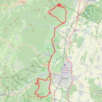 Itinéraire Haut Koenigsbourg, distance, dénivelé, altitude, carte, profil, trace GPS