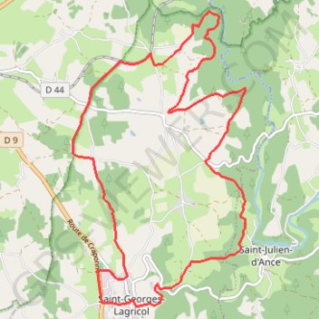 Itinéraire Pays de Craponne - Saint-Georges, distance, dénivelé, altitude, carte, profil, trace GPS