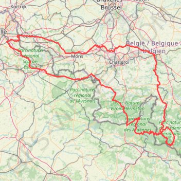 Itinéraire Trace Ardennes, distance, dénivelé, altitude, carte, profil, trace GPS