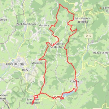 Itinéraire Rando du Pot au Feu - Saint-Jean-la-Bussière, distance, dénivelé, altitude, carte, profil, trace GPS