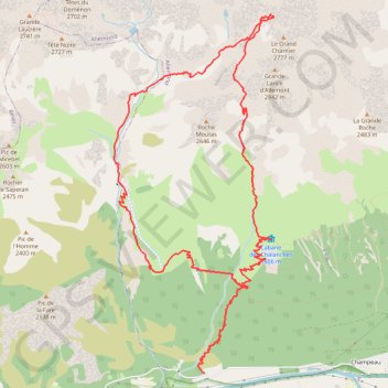 Itinéraire Tour du Jas du Four depuis Bâton (Belledonne), distance, dénivelé, altitude, carte, profil, trace GPS