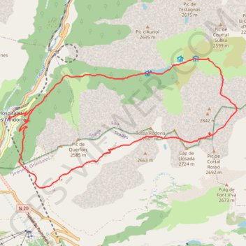 Itinéraire coume2, distance, dénivelé, altitude, carte, profil, trace GPS