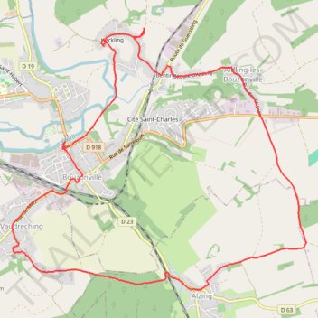 Itinéraire Bouzonville, Abbatiale et Chapelles, distance, dénivelé, altitude, carte, profil, trace GPS