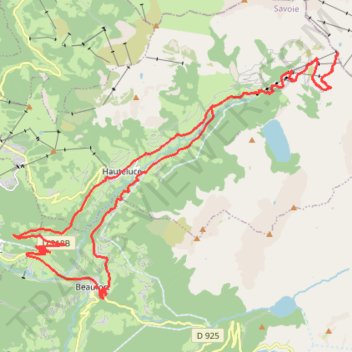 Itinéraire 73270 Beaufort to 73270 Beaufort, distance, dénivelé, altitude, carte, profil, trace GPS