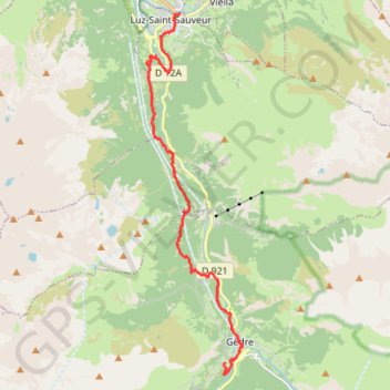 Itinéraire Luz-Saint-Sauveur - Gèdre, distance, dénivelé, altitude, carte, profil, trace GPS