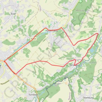 Itinéraire Huldenberg, distance, dénivelé, altitude, carte, profil, trace GPS