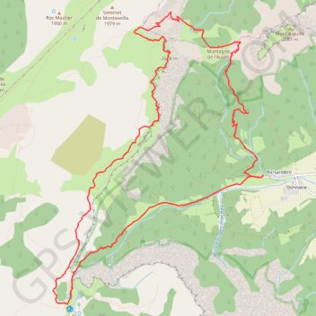 Itinéraire Rochers du Parquet en traversée depuis Richardière, distance, dénivelé, altitude, carte, profil, trace GPS