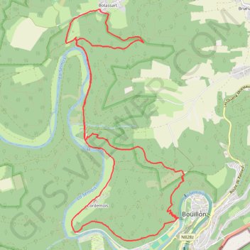 Itinéraire Bouillon: La balade du Géant, distance, dénivelé, altitude, carte, profil, trace GPS