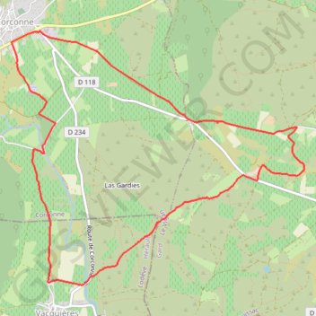 Itinéraire De Corconne à Vacquières, distance, dénivelé, altitude, carte, profil, trace GPS