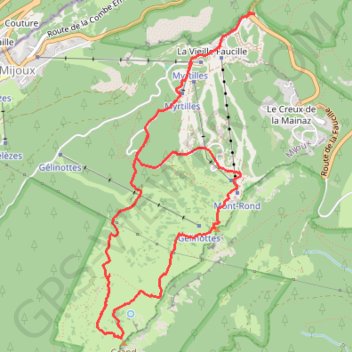 Itinéraire Col de la faucille -grand montrond, distance, dénivelé, altitude, carte, profil, trace GPS