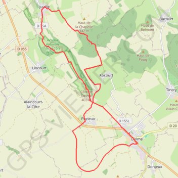 Itinéraire Juville Marche à pied, distance, dénivelé, altitude, carte, profil, trace GPS