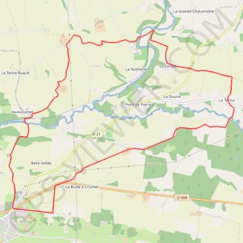 Itinéraire La Chapelle du Cérisier - Domfront, distance, dénivelé, altitude, carte, profil, trace GPS