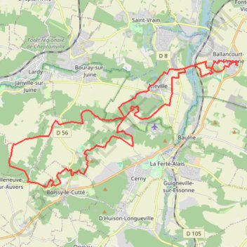 Itinéraire Verte Ballancourtoise, distance, dénivelé, altitude, carte, profil, trace GPS
