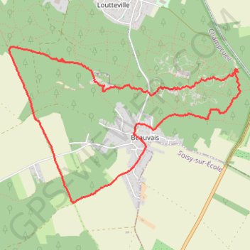 Itinéraire Bauvais - Auvernaux, distance, dénivelé, altitude, carte, profil, trace GPS