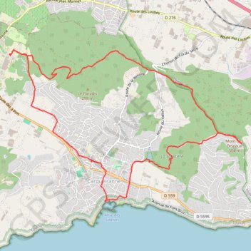 Itinéraire Les hauteurs de Carqueiranne, distance, dénivelé, altitude, carte, profil, trace GPS