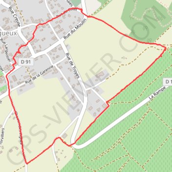 Itinéraire Montgueux, distance, dénivelé, altitude, carte, profil, trace GPS