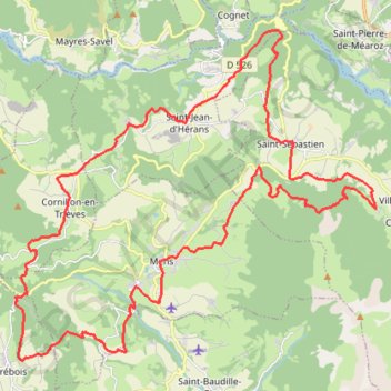 Itinéraire Trièves 3-20083702, distance, dénivelé, altitude, carte, profil, trace GPS