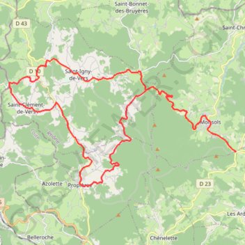 Itinéraire Le Toit du Rhône - Monsols, distance, dénivelé, altitude, carte, profil, trace GPS