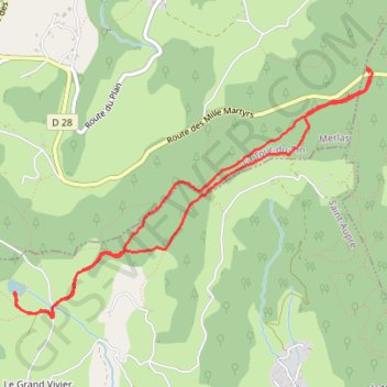 Itinéraire Du col des Mille Martyrs au Vivier des Chartreux, distance, dénivelé, altitude, carte, profil, trace GPS