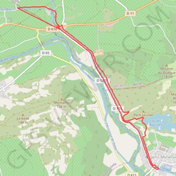 Itinéraire L'écluse Sansus près d'Olonzac, distance, dénivelé, altitude, carte, profil, trace GPS