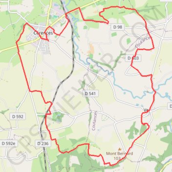 Itinéraire A pied - Les Vallons de Cérences, distance, dénivelé, altitude, carte, profil, trace GPS