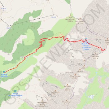 Itinéraire Col des verts à partir du village des Troncs, distance, dénivelé, altitude, carte, profil, trace GPS