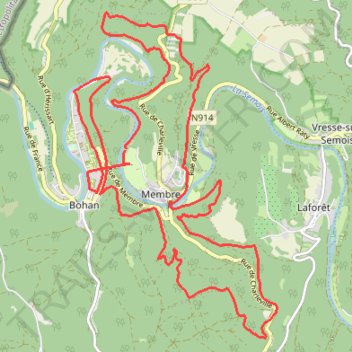 Itinéraire Bohan - Trail du Jambon 23k, distance, dénivelé, altitude, carte, profil, trace GPS
