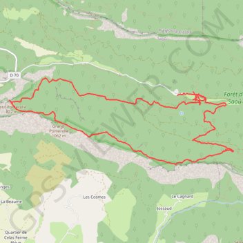 Itinéraire Grand Pomerolle Petit Pomerolle, distance, dénivelé, altitude, carte, profil, trace GPS