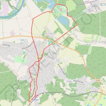 Itinéraire De Viarmes à Royaumont, distance, dénivelé, altitude, carte, profil, trace GPS