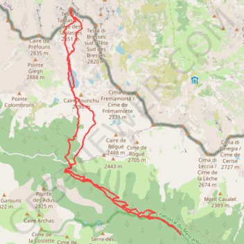 Itinéraire Tête des Tablasses, distance, dénivelé, altitude, carte, profil, trace GPS