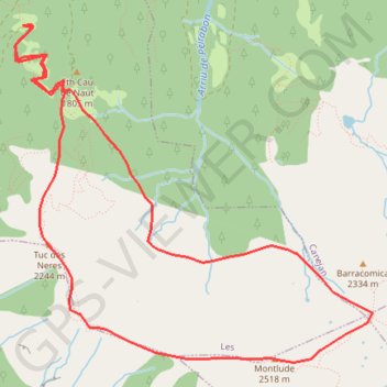 Itinéraire Pic de Montlude (2518m) - 05/08/2017, distance, dénivelé, altitude, carte, profil, trace GPS