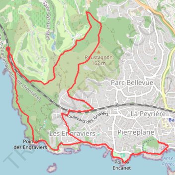 Itinéraire Roustagnon de Bandol et chemin du littoral, distance, dénivelé, altitude, carte, profil, trace GPS