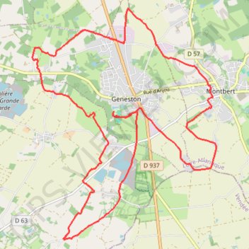 Itinéraire Rando de geneston, distance, dénivelé, altitude, carte, profil, trace GPS