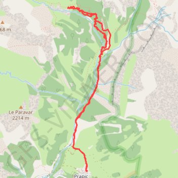 Itinéraire Tricotage au dessus de Prapic, distance, dénivelé, altitude, carte, profil, trace GPS