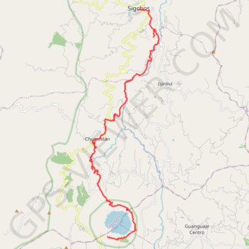 Itinéraire Sigchos - Macapungu Quilotoa, distance, dénivelé, altitude, carte, profil, trace GPS