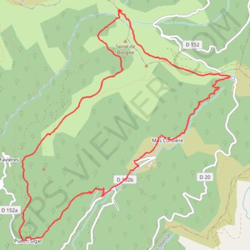 Itinéraire Rando autour de Notre-Dame de Rouvière, distance, dénivelé, altitude, carte, profil, trace GPS