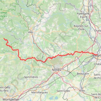 Itinéraire D'Avignon aux Cévennes, distance, dénivelé, altitude, carte, profil, trace GPS