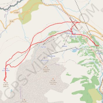 Itinéraire Pic de la Mina, distance, dénivelé, altitude, carte, profil, trace GPS