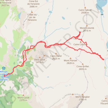 Itinéraire Ski de rando - Tricotage autour du Mont Colomb, distance, dénivelé, altitude, carte, profil, trace GPS