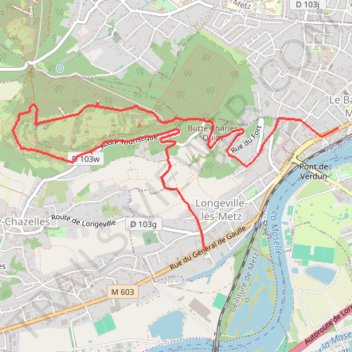 Itinéraire Ban-Saint-Martin_Fort-Girardin_Longeville, distance, dénivelé, altitude, carte, profil, trace GPS