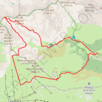 Itinéraire Le Pic Prada depuis les granges de Lurgues (Commune d'Aulon) en boucle en passant par Saint-Lary, distance, dénivelé, altitude, carte, profil, trace GPS