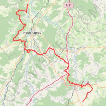 Itinéraire GR714 Randonnée de Domrémy-la-Pucelle à Dombrot-le-Sec (Vosges), distance, dénivelé, altitude, carte, profil, trace GPS