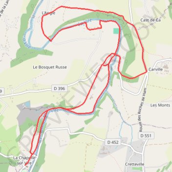 Itinéraire Boucle de Troisgots, distance, dénivelé, altitude, carte, profil, trace GPS